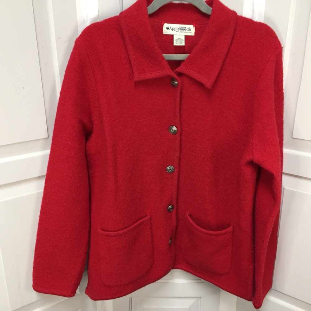 Appleseed's Red Wool Button Down Jacket - image 2